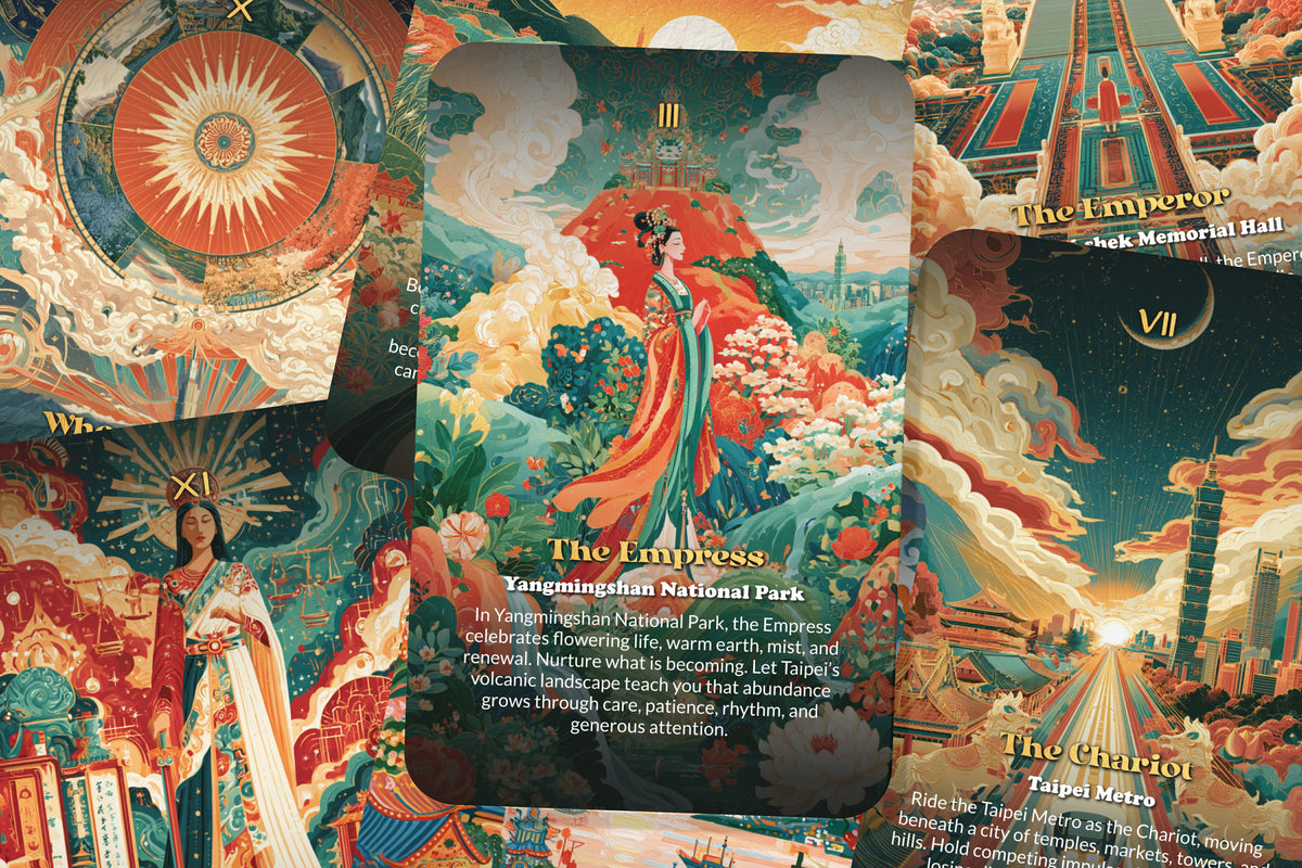 The Tarot of Taipei – A Taiwanese Mountain Tarot Deck – 22 Tarot Cards – Temples, Tea, and Island Mysticism