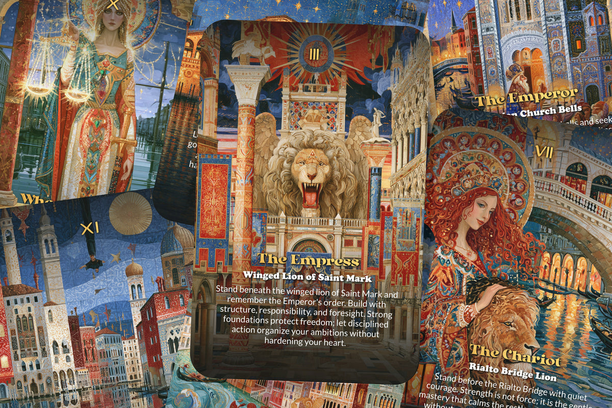 The Tarot of Venice – A Venetian Mysteries Tarot Deck – 22 Tarot Cards – Canals, Masks, and Renaissance Magic