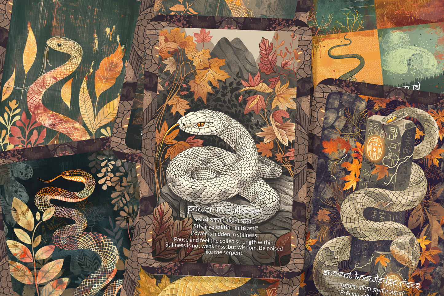 Snake Serpent Mantra – A Kundalini Awakening Oracle Deck – 22 Oracle Cards – Transformation Through Sacred Power