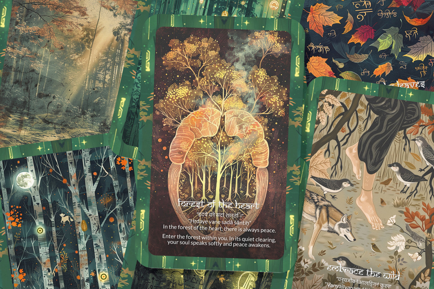 Forest Mantra – A Nature Spirit Oracle Deck – 22 Oracle Cards – Whispers from the Green World