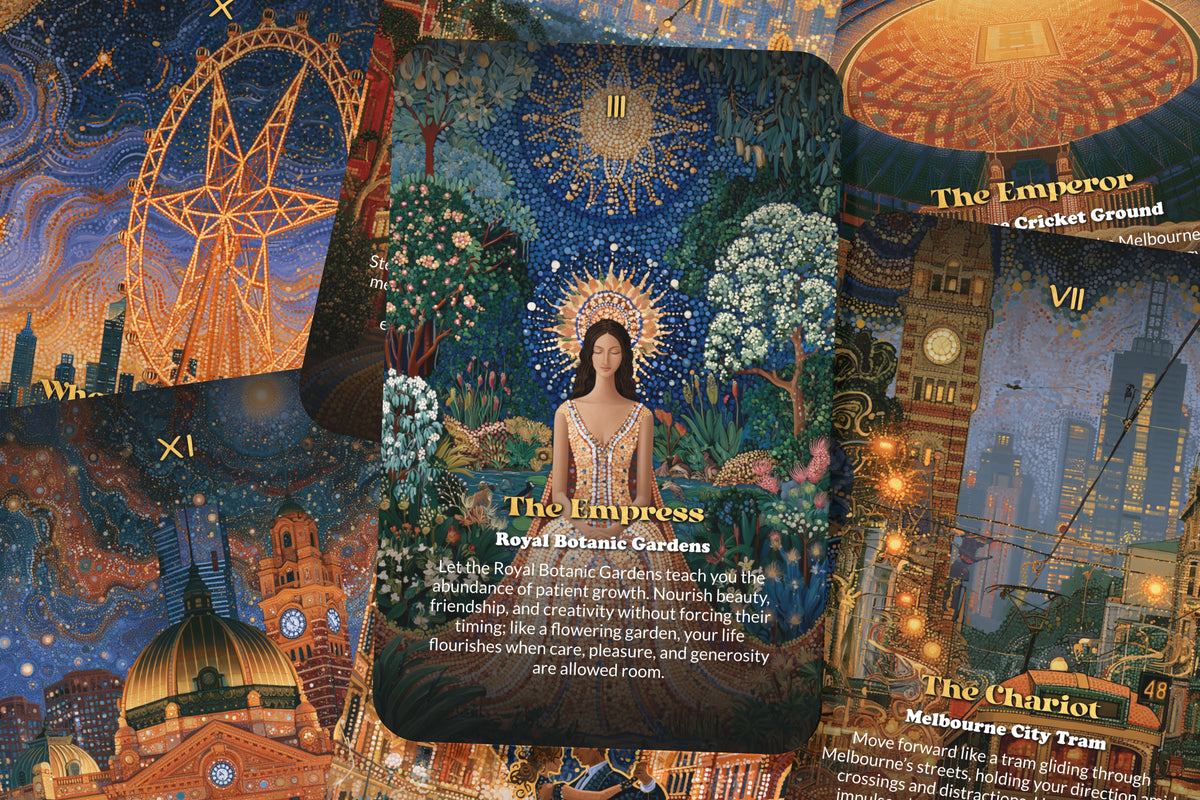 The Tarot of Melbourne – An Australian Spirit Tarot Deck – 22 Tarot Cards – Urban Culture and Nature’s Ancient Energy