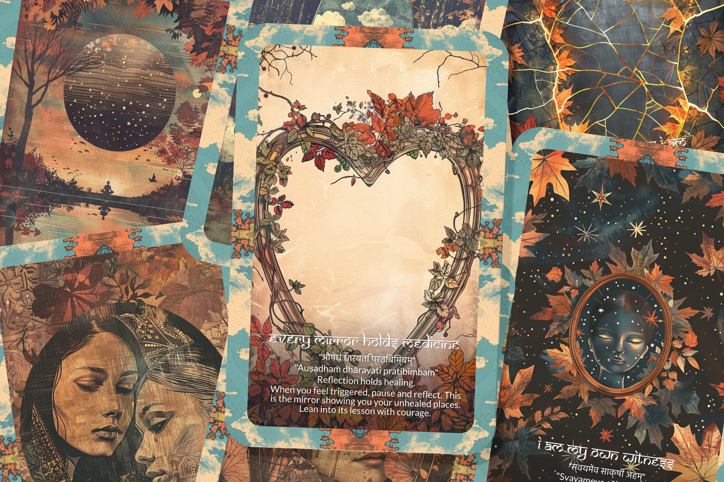Mirror Mantra – A Reflection Oracle Deck – 22 Oracle Cards – Seeing the Self in All Things