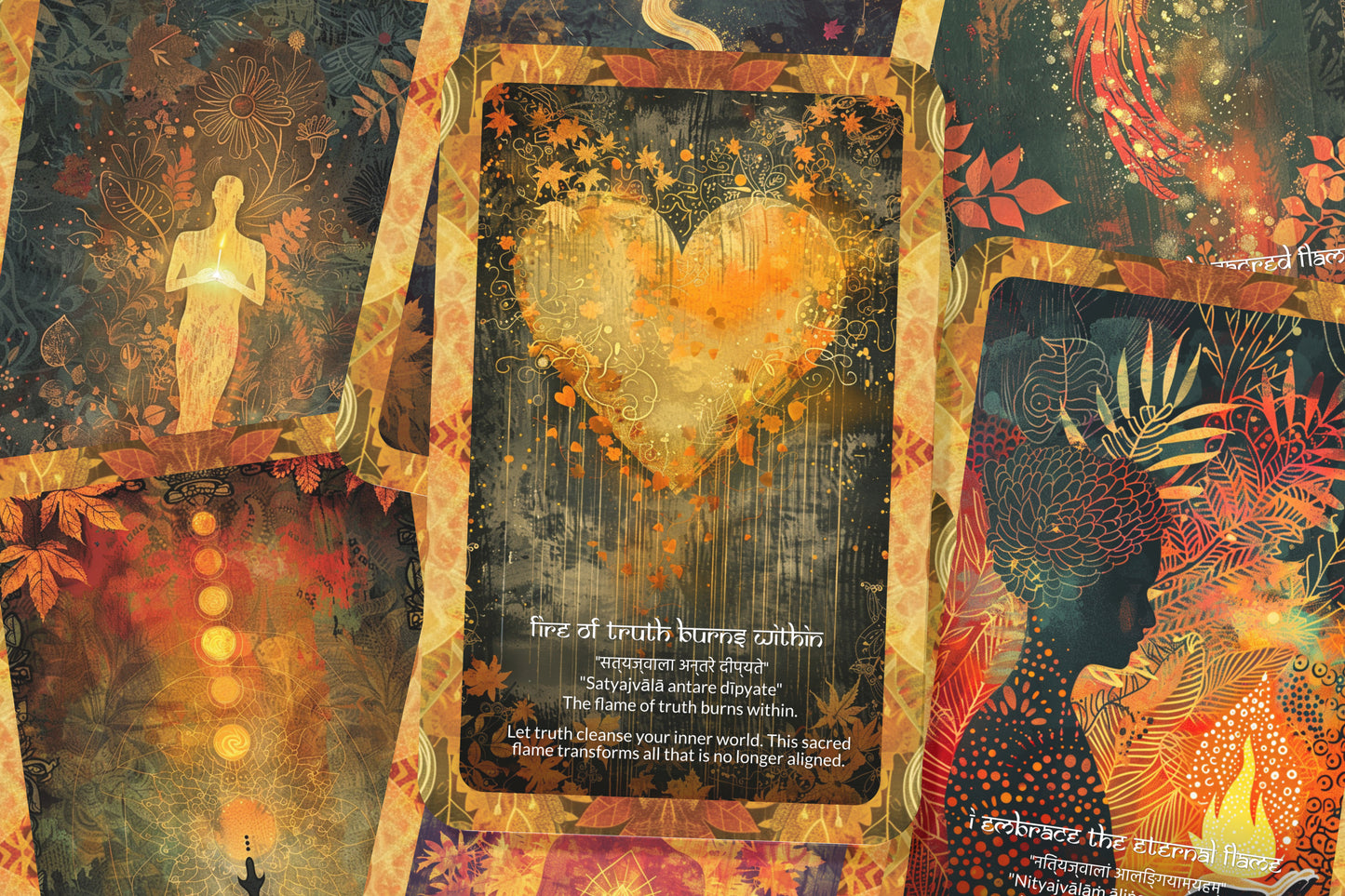 Ascension Flame Mantra – A Soul Light Oracle Deck – 22 Oracle Cards – Igniting the Fire of Awakening