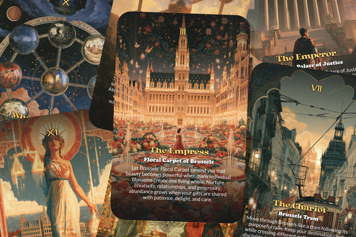 The Tarot of Brussels – A European Heritage Tarot Deck – 22 Tarot Cards – Gothic Splendor and Belgian Cultural Wisdom