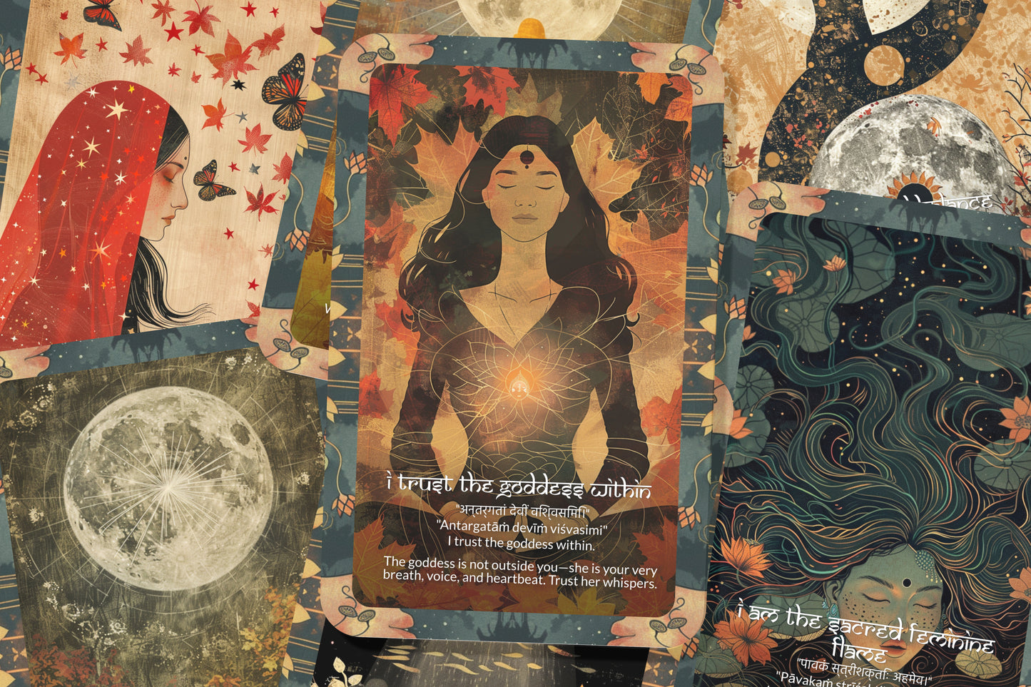 Divine Feminine Mantra – A Goddess Awakening Oracle Deck – 22 Oracle Cards – Embodying Sacred Power