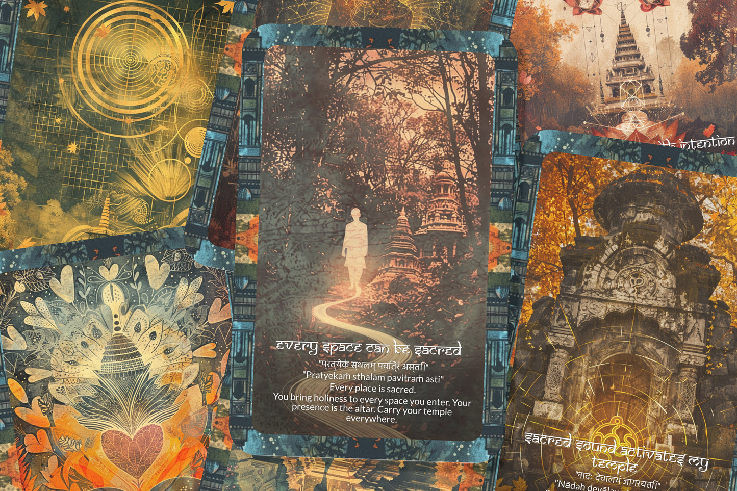 Temple Mantra – A Sacred Space Oracle Deck – 22 Oracle Cards – Dwelling in Divine Presence