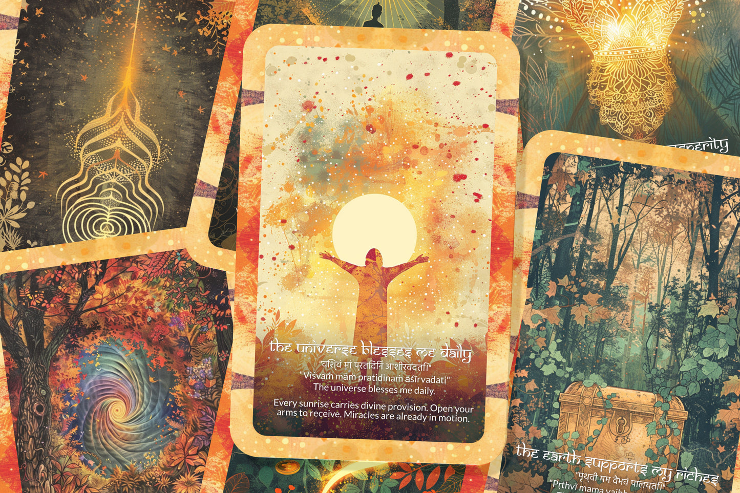 Abundance Mantra – A Prosperity Path Oracle Deck – 22 Oracle Cards – Manifesting the Flow of Wealth