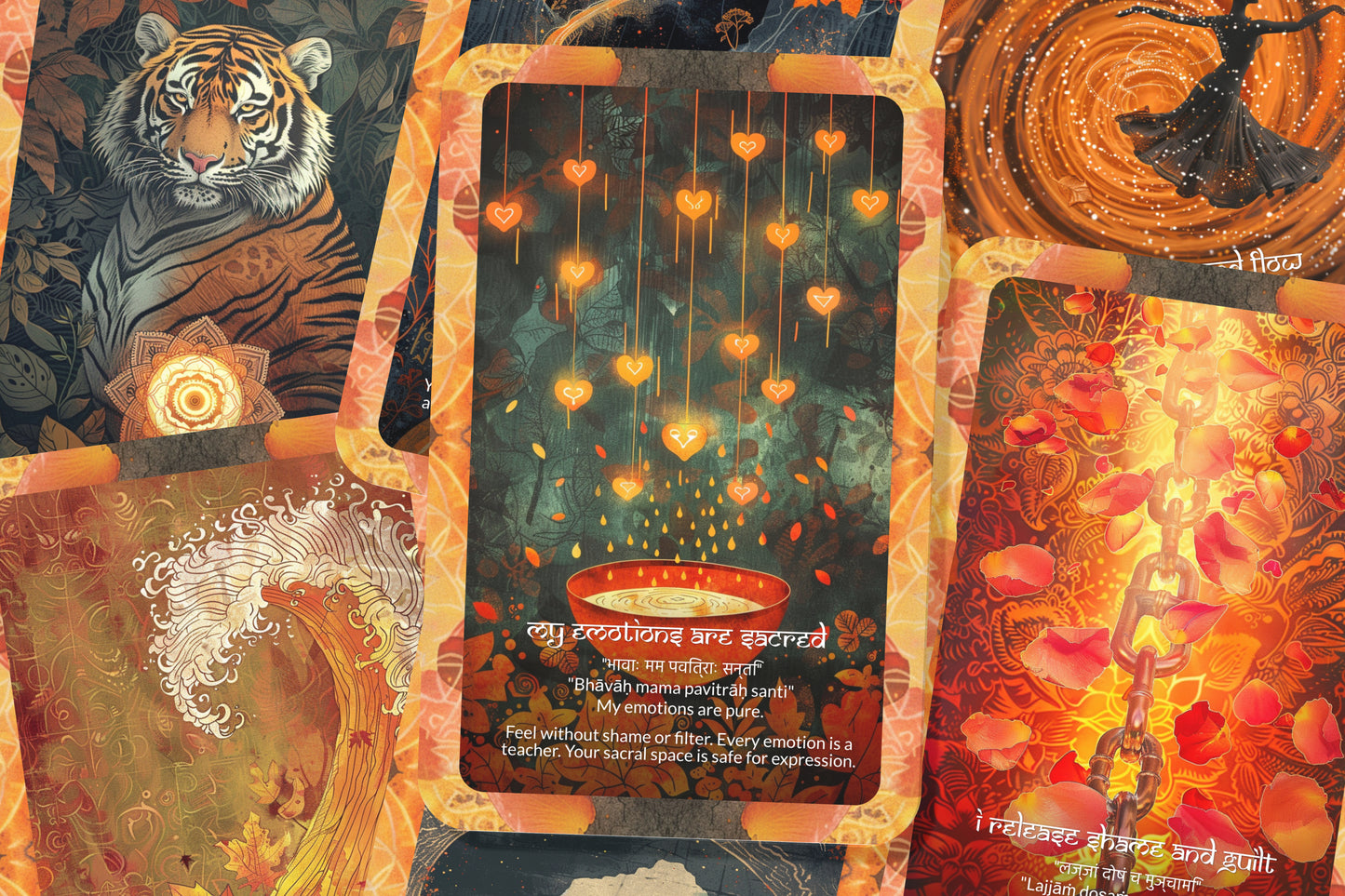 Sacral Mantra – A Creative Energy Oracle Deck – 22 Oracle Cards – Flow, Pleasure, and Passion