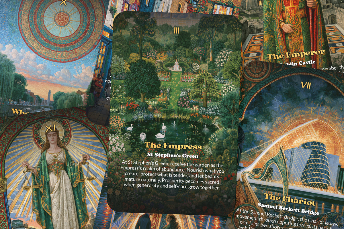 The Tarot of Dublin – A Celtic Spirit Tarot Deck – 22 Tarot Cards – Legends, Literature, and Emerald Isle Mysticism