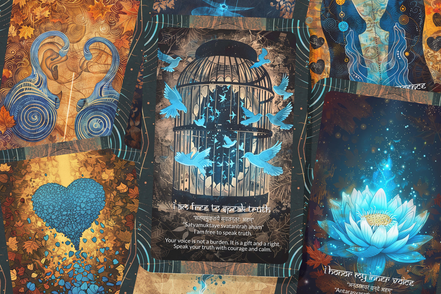 Throat Mantra – A Truth Voice Oracle Deck – 22 Oracle Cards – Speak with Clarity and Power