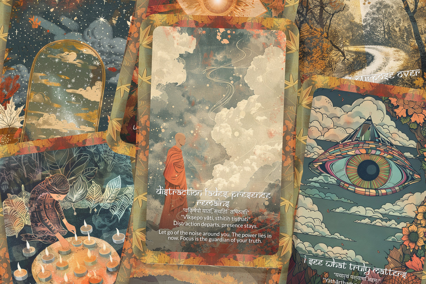 Focus Mantra – A Clarity Oracle Deck – 22 Oracle Cards – Centering the Mind and Intention