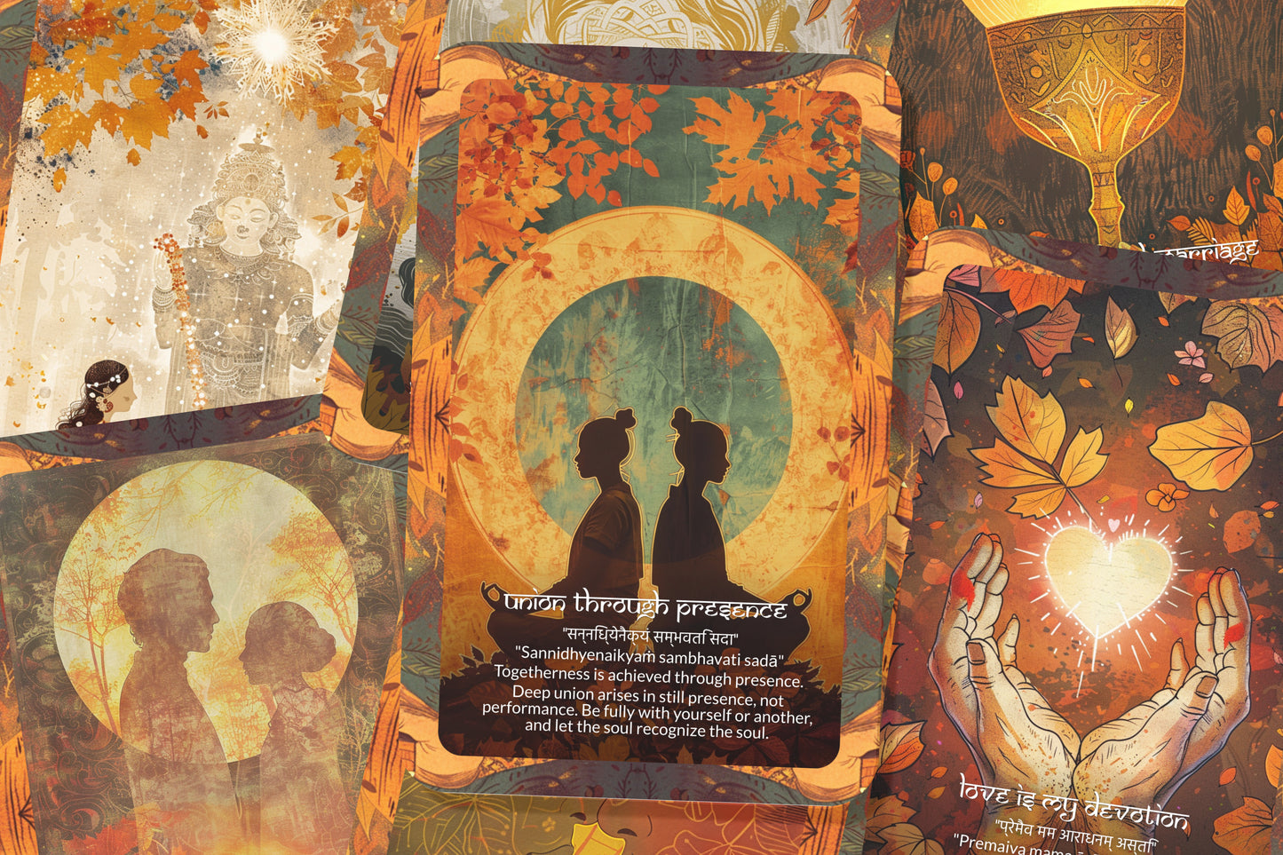 Sacred Union Mantra – A Divine Partnership Oracle Deck – 22 Oracle Cards – Merging Spirit and Love