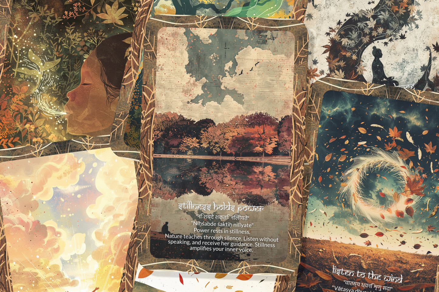 Breath of Nature Mantra – An Elemental Flow Oracle Deck – 22 Oracle Cards – Life Force of Earth and Air