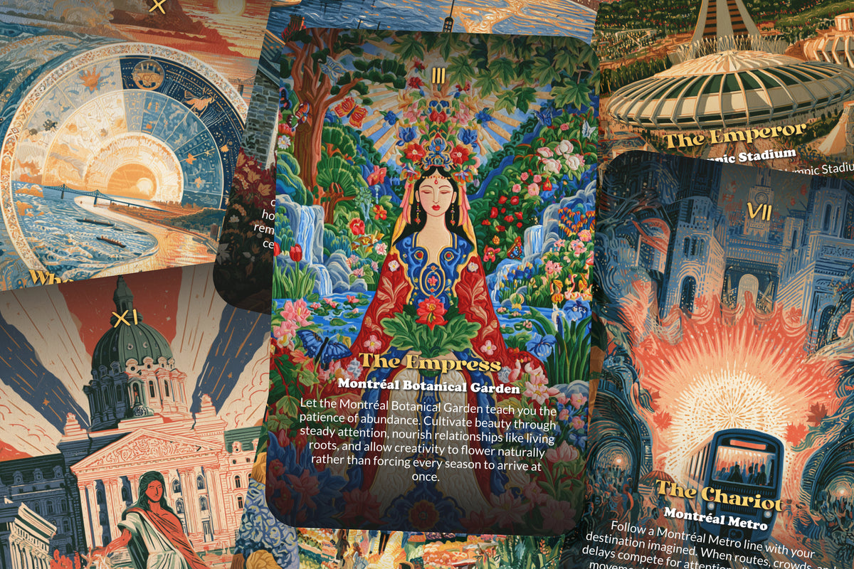 The Tarot of Montreal – A French Canadian Tarot Deck – 22 Tarot Cards – Heritage, Art, and Northern Spirit