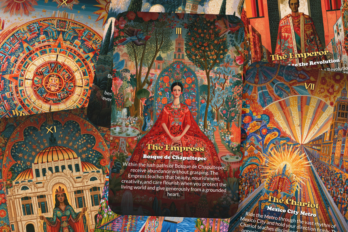 The Tarot of Mexico City – An Aztec Heritage Tarot Deck – 22 Tarot Cards – Ancient Gods and Modern Mysteries