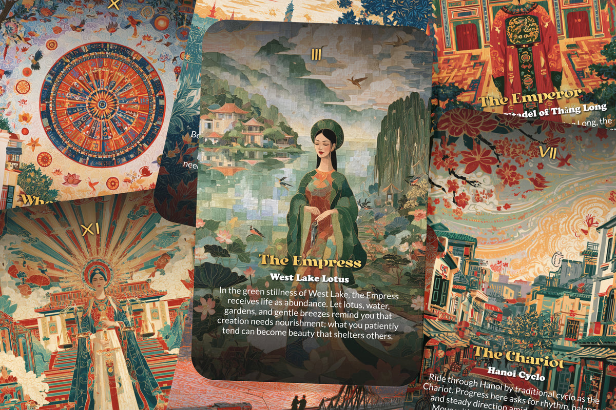 The Tarot of Hanoi – A Vietnamese Heritage Tarot Deck – 22 Tarot Cards – Ancient Temples and Spirit of the Red River