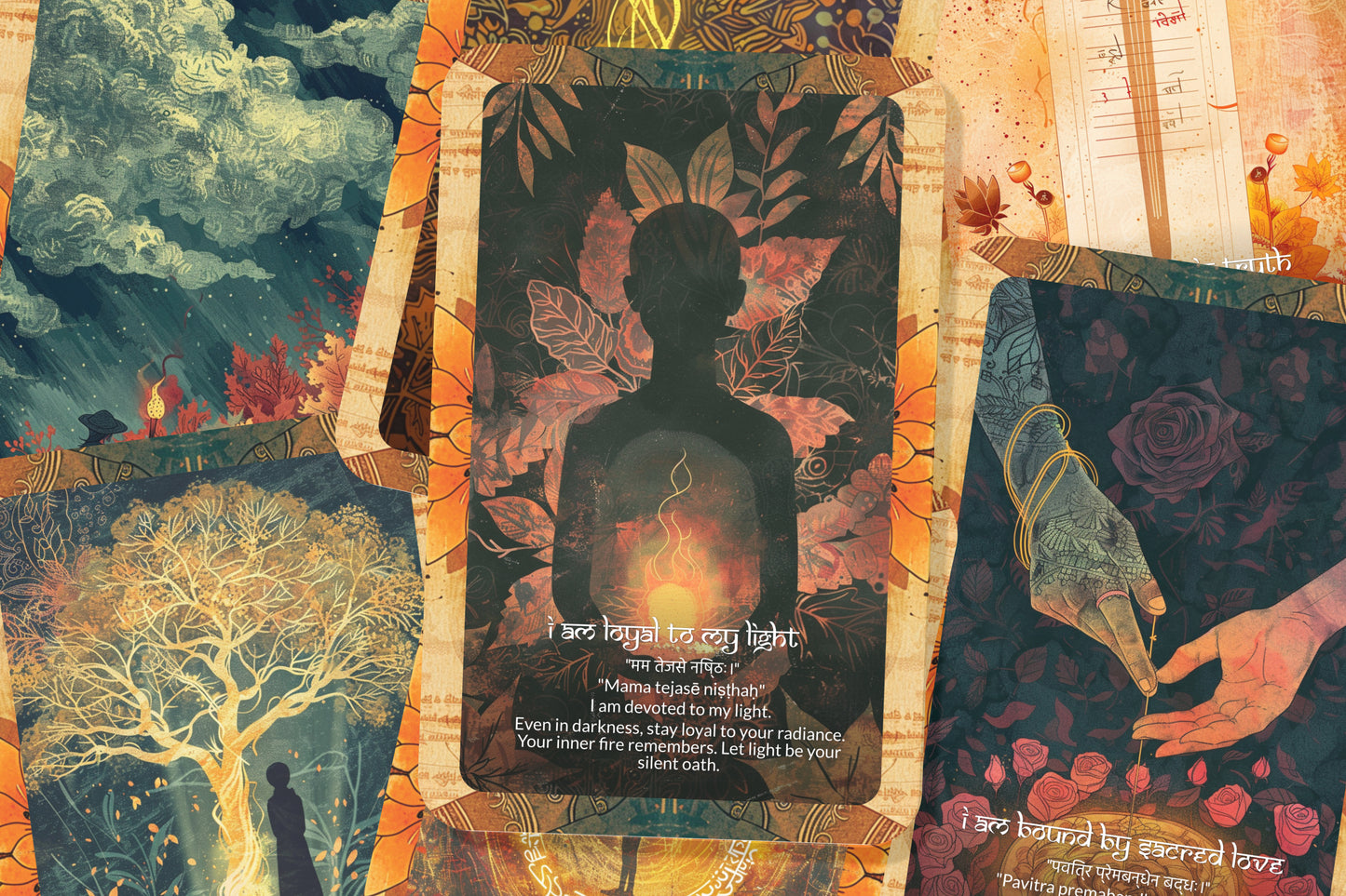 Sacred Vow Mantra – A Soul Commitment Oracle Deck – 22 Oracle Cards – Honoring Promises of the Heart