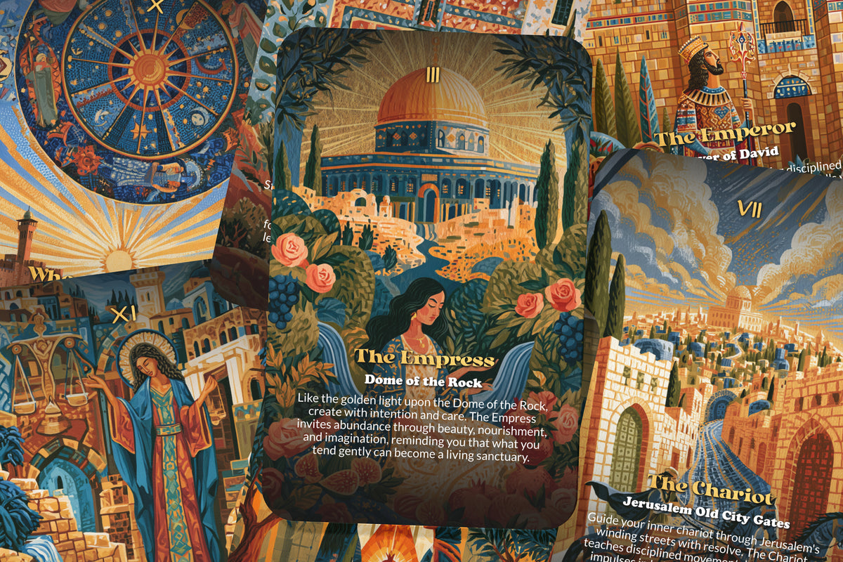 The Tarot of Jerusalem – A Sacred City Tarot Deck – 22 Tarot Cards – Ancient Faiths and Spiritual Heritage