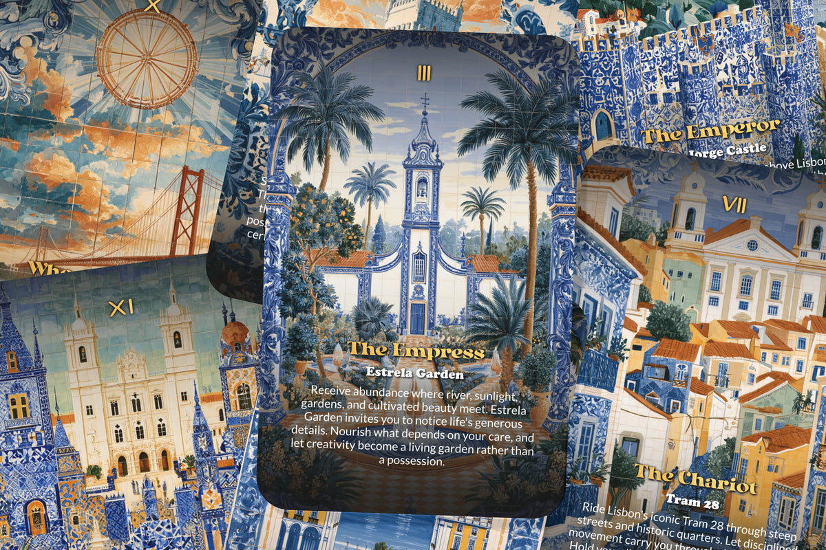 The Tarot of Lisbon – A Portuguese Soul Tarot Deck – 22 Tarot Cards – Fado, Sea, and Discoverers’ Dreams