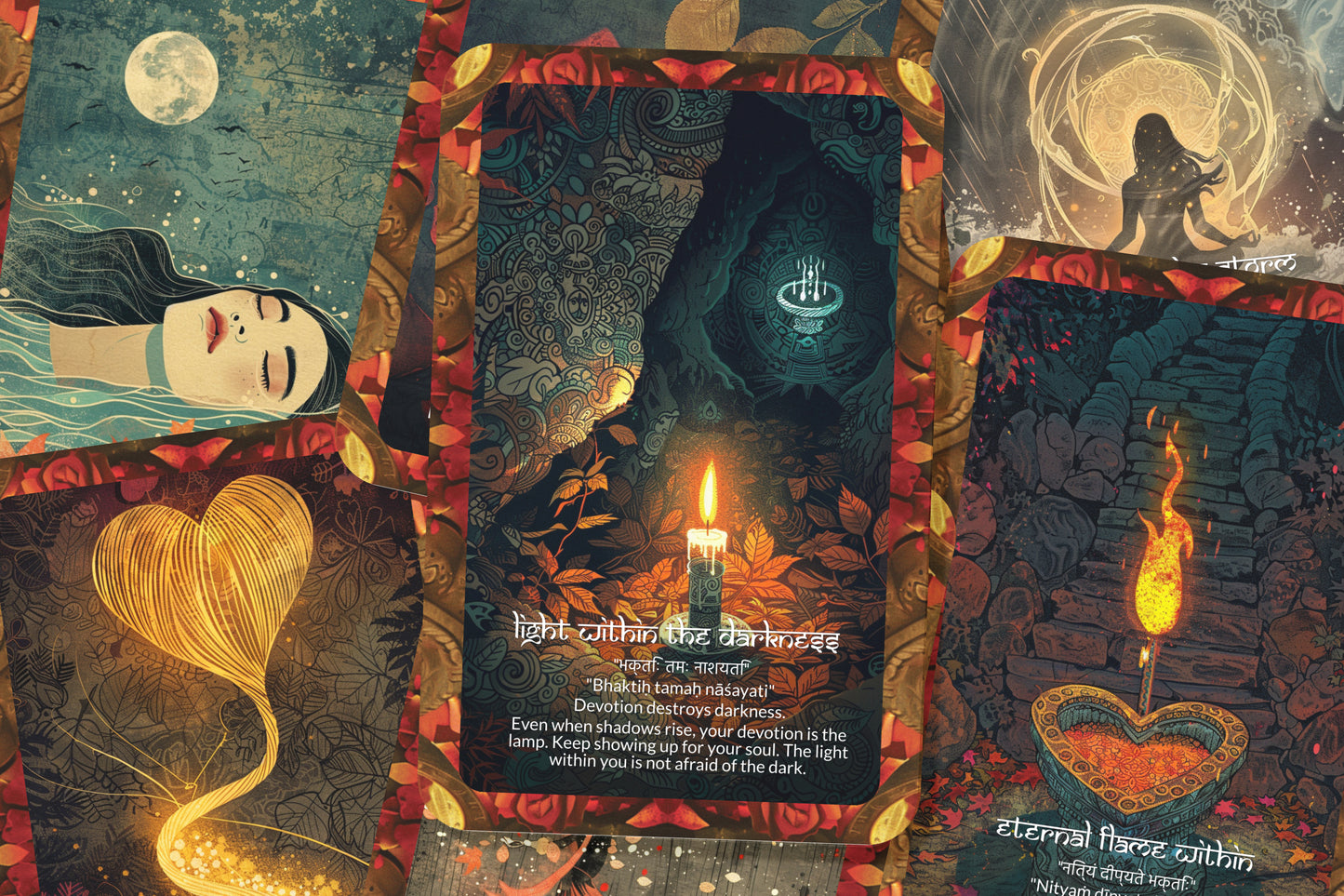 Devotion Mantra – A Sacred Heart Oracle Deck – 22 Oracle Cards – Love as a Spiritual Offering