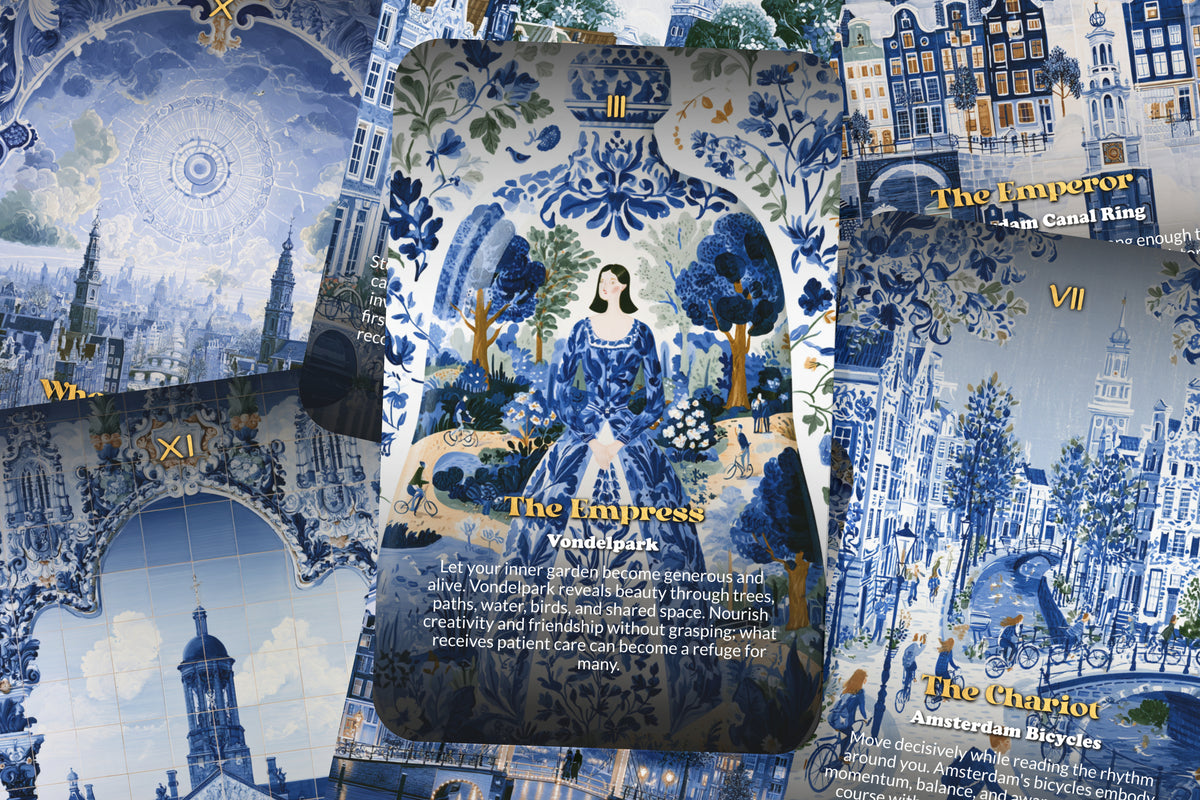 The Tarot of Amsterdam – A Canal City Tarot Deck – 22 Tarot Cards – Mystical Journeys Through the Netherlands’ Historic Heart
