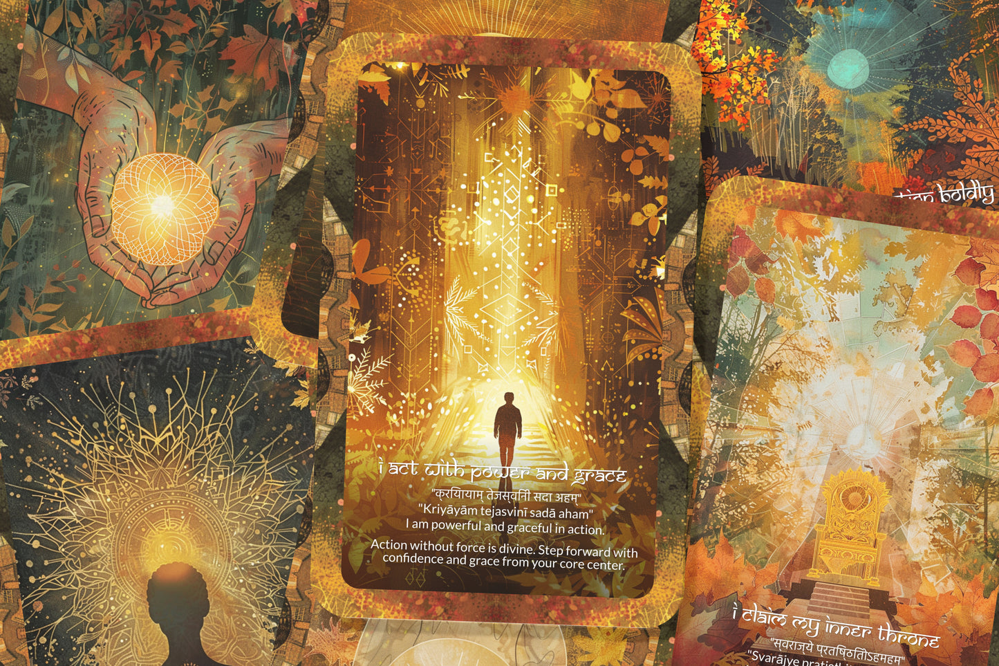 Solar Plexus Mantra – A Power Center Oracle Deck – 22 Oracle Cards – Radiate Confidence and Will