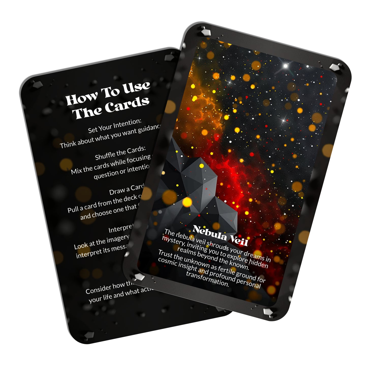 Cosmic Dust Notes – A Galactic Insight Oracle Deck – 22 Oracle Cards – Tiny Messages from Distant Stars