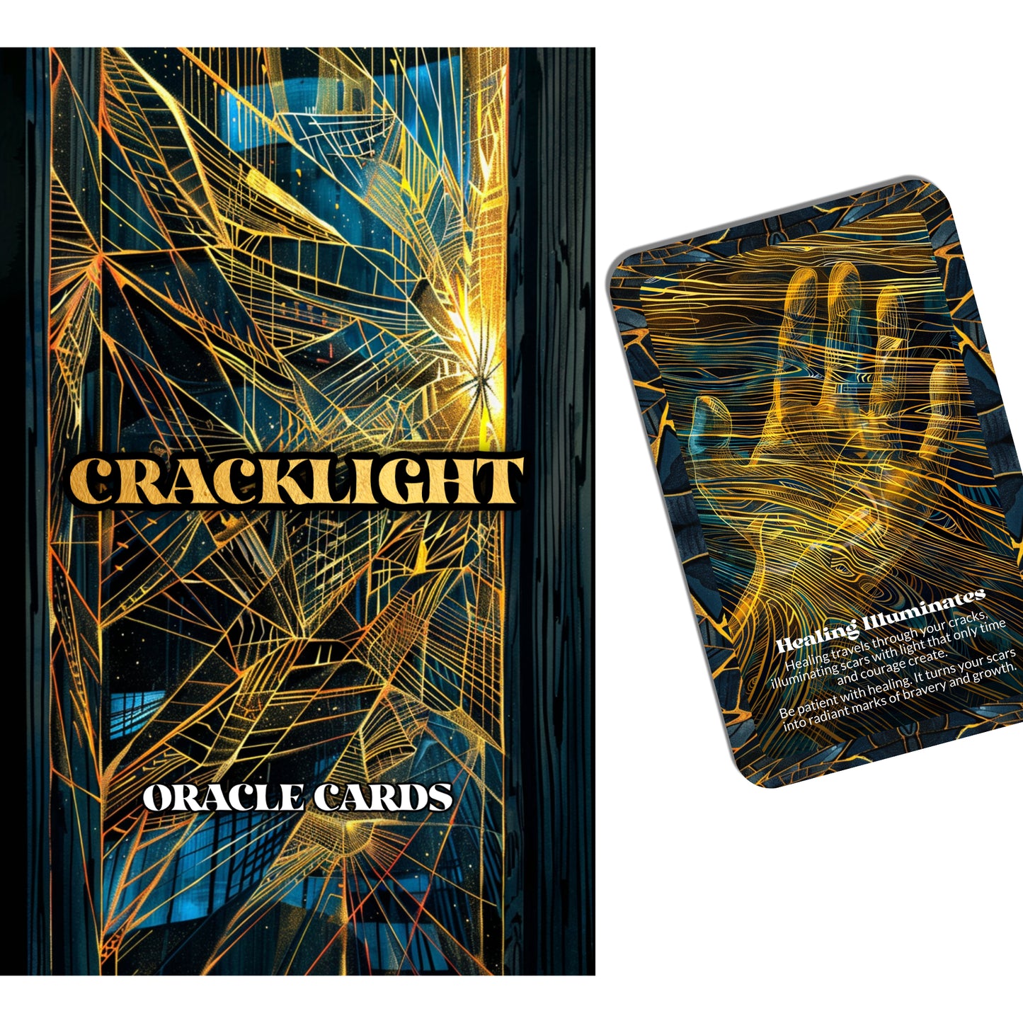 Cracklight – A Resilient Illumination Oracle Deck – 22 Oracle Cards – Shine Through the Fracture