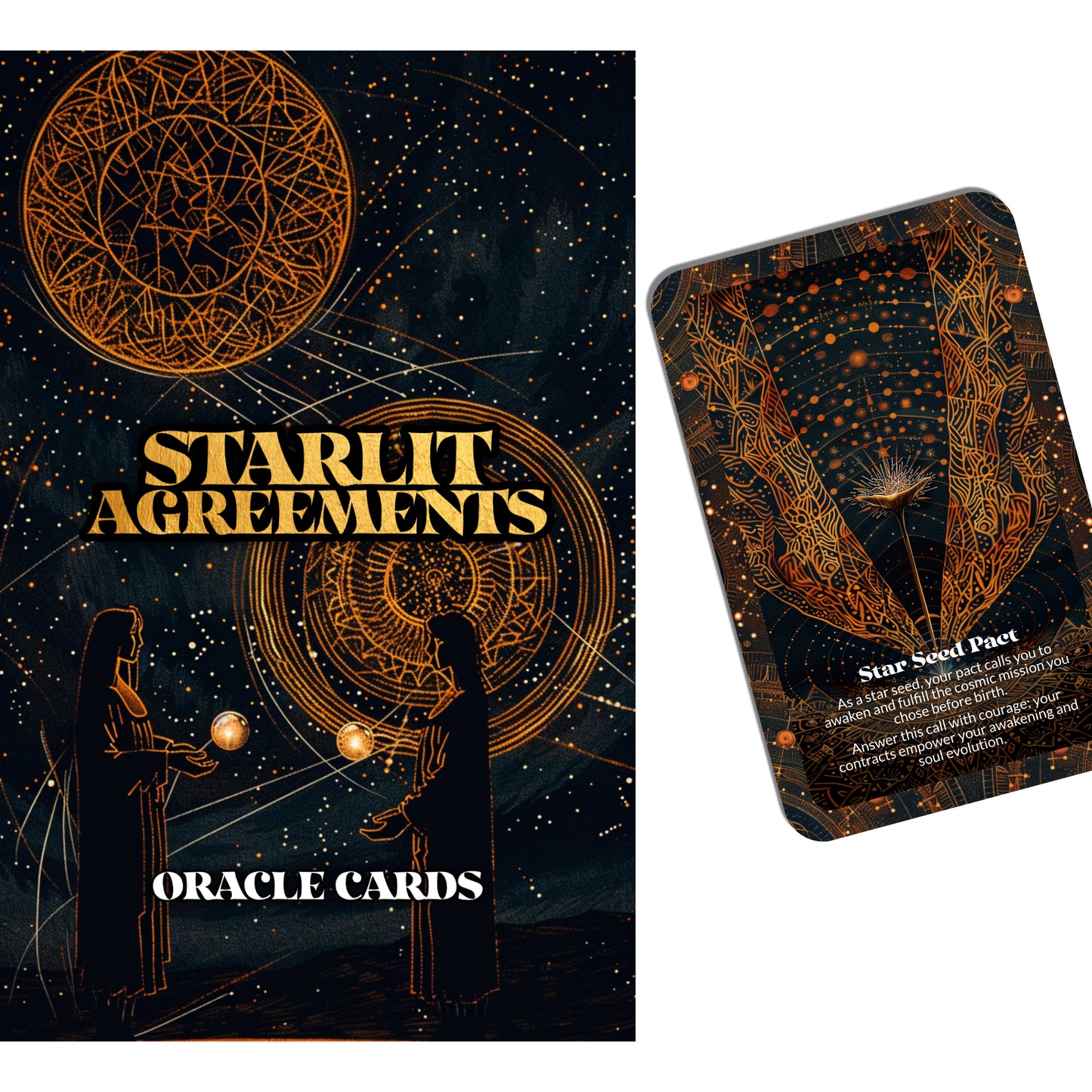 Starlit Agreements – A Soul Contract Oracle Deck – 22 Oracle Cards – What Was Promised in the Light