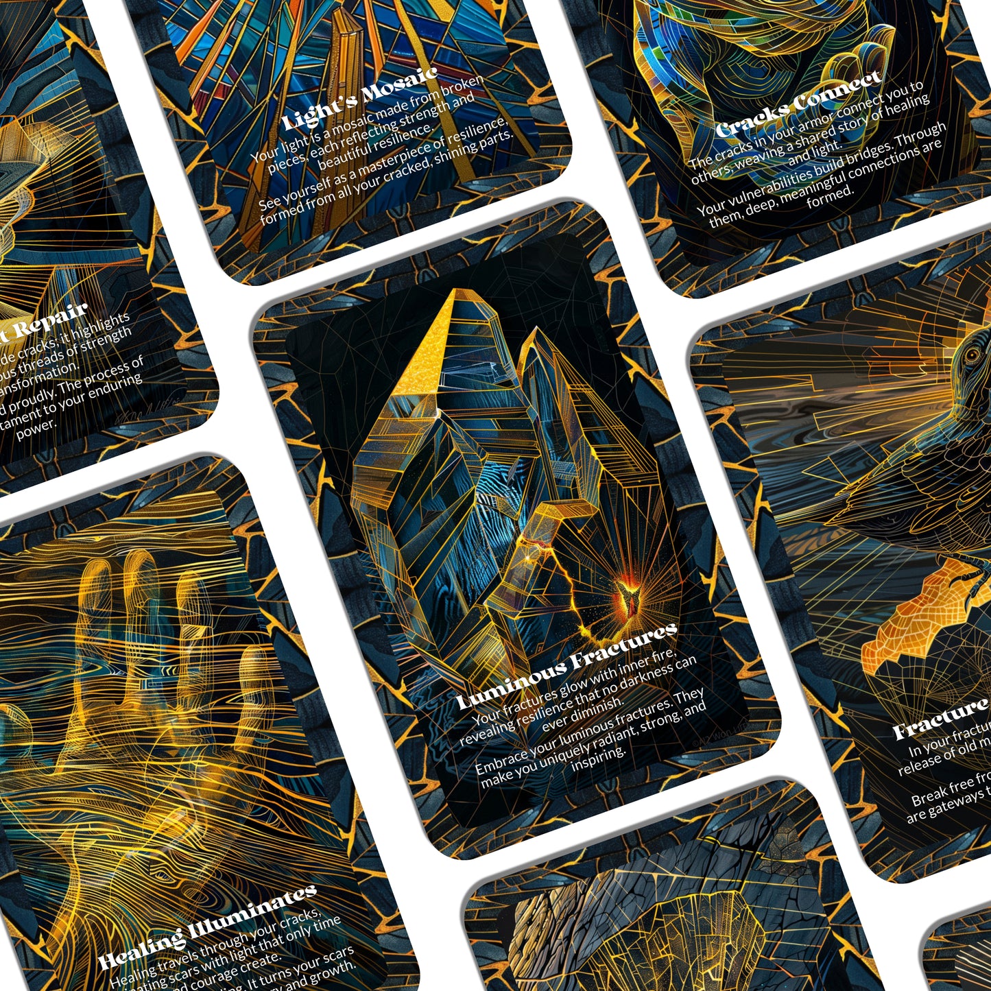 Cracklight – A Resilient Illumination Oracle Deck – 22 Oracle Cards – Shine Through the Fracture