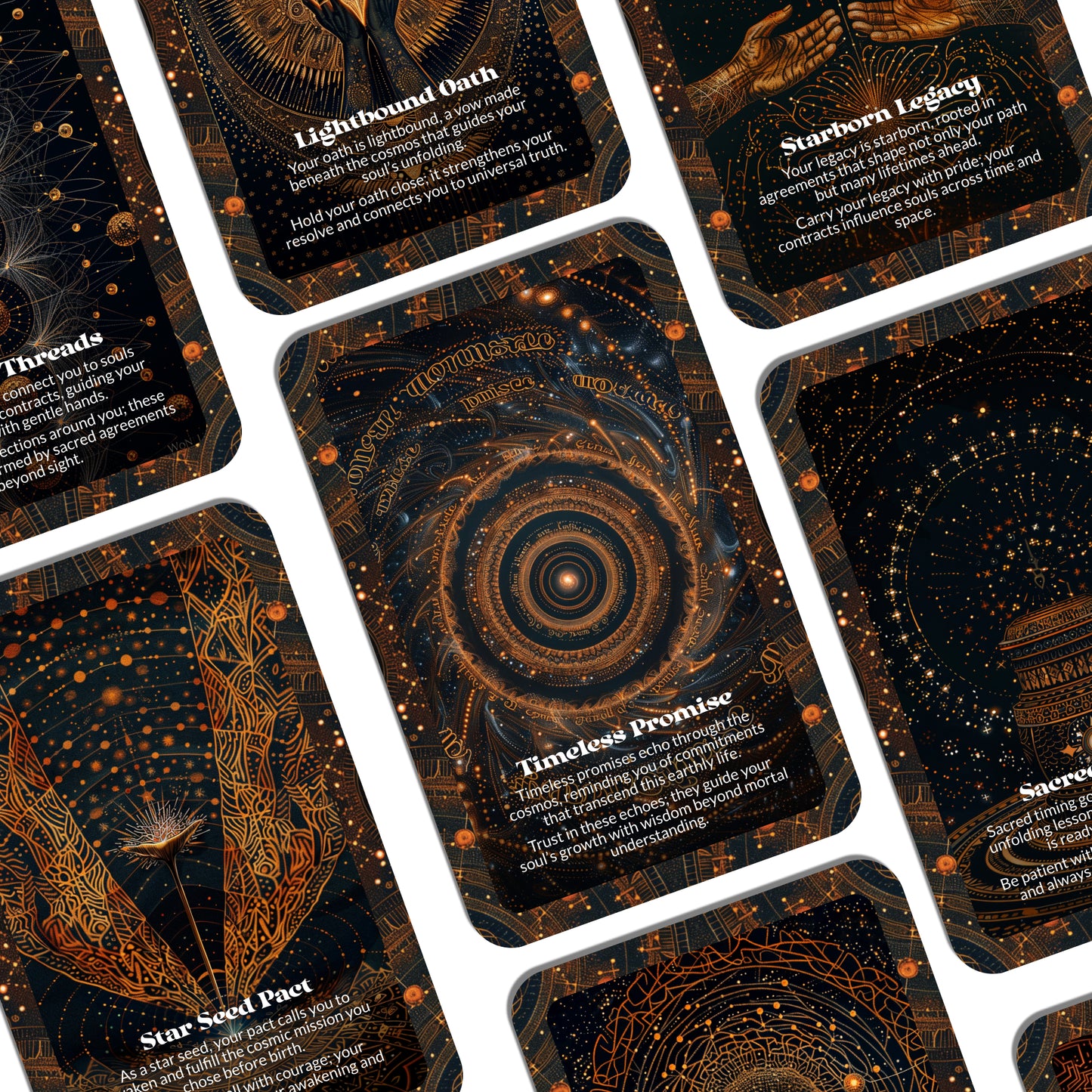 Starlit Agreements – A Soul Contract Oracle Deck – 22 Oracle Cards – What Was Promised in the Light