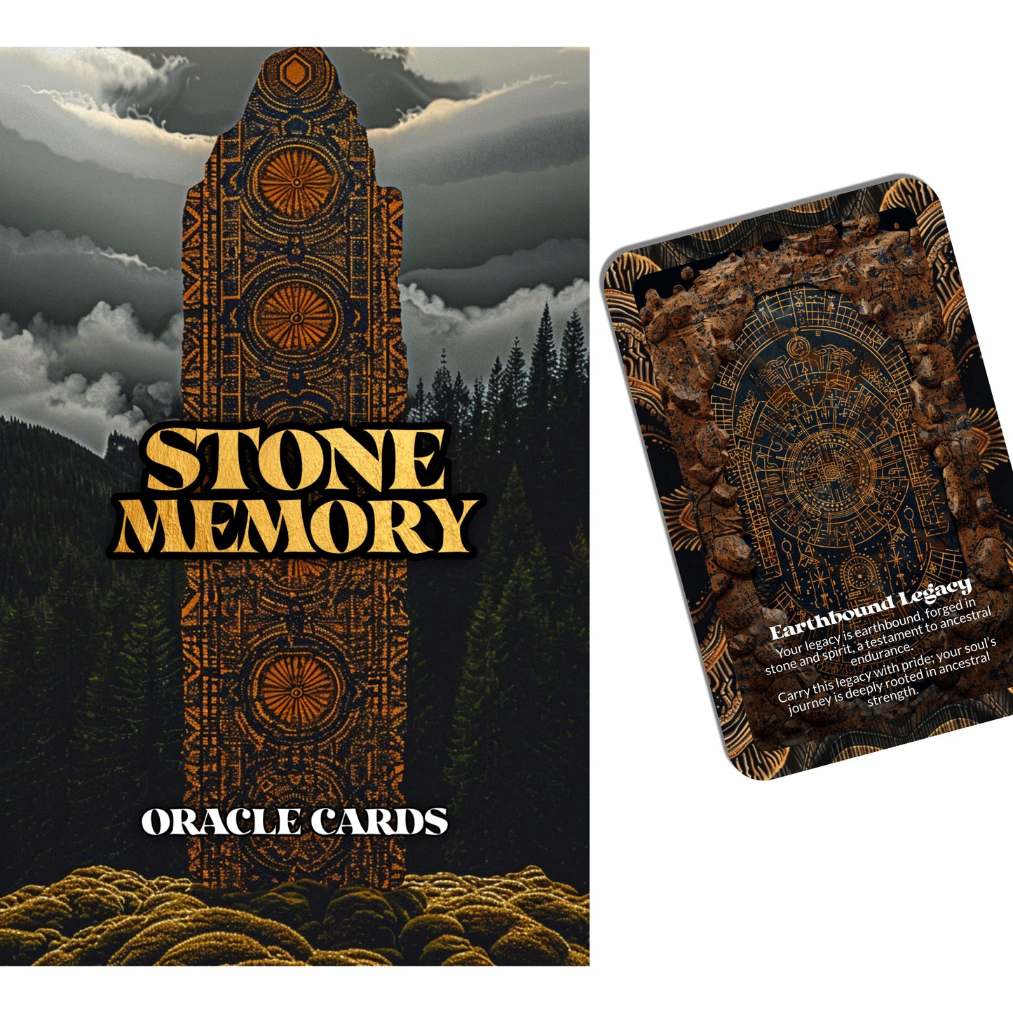 Stone Memory – An Ancestral Earth Oracle Deck – 22 Oracle Cards – Echoes Held in Ancient Ground