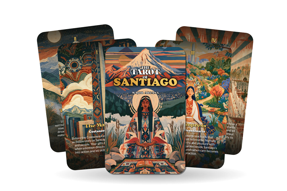 The Tarot of Santiago – An Andean Chilean Tarot Deck – 22 Tarot Cards – Mountain Energy and Chilean Heritage