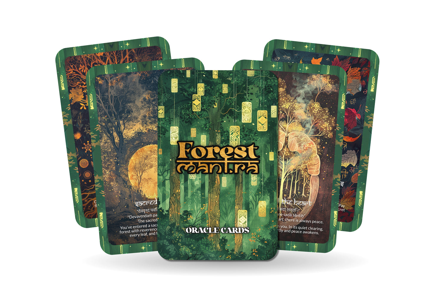 Forest Mantra – A Nature Spirit Oracle Deck – 22 Oracle Cards – Whispers from the Green World