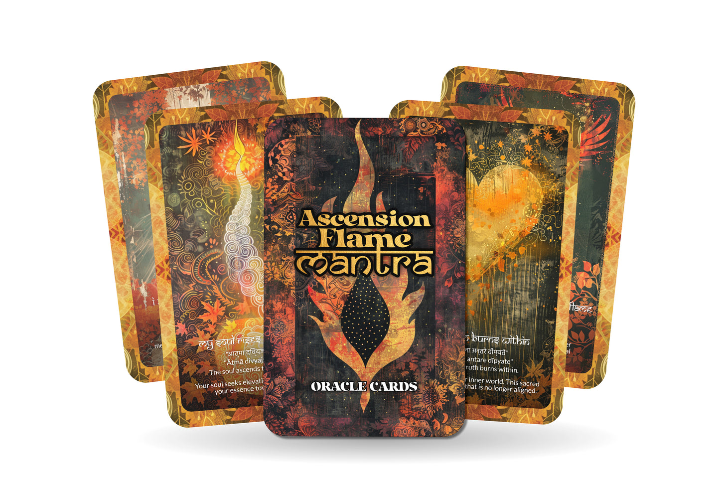 Ascension Flame Mantra – A Soul Light Oracle Deck – 22 Oracle Cards – Igniting the Fire of Awakening