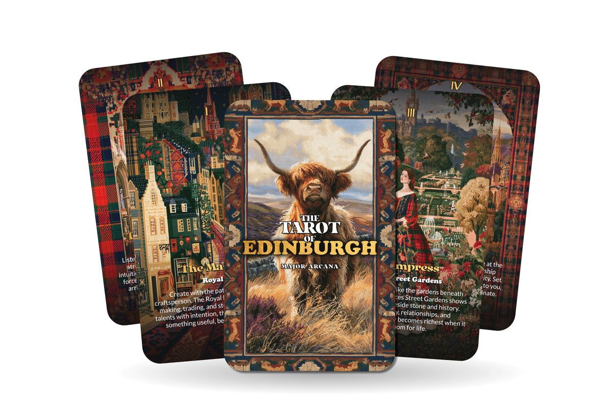 The Tarot of Edinburgh – A Scottish Mysteries Tarot Deck – 22 Tarot Cards – Castles, Highlands, and Celtic Legends