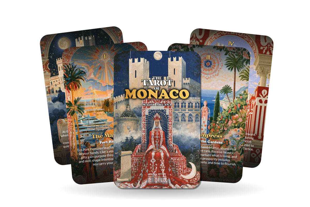 The Tarot of Monaco – A Riviera Mysticism Tarot Deck – 22 Tarot Cards – Mediterranean Elegance and Coastal Fortune
