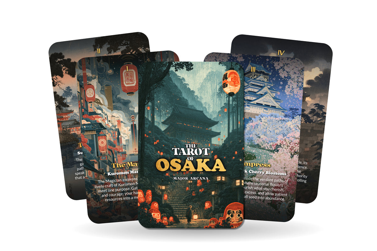 The Tarot of Osaka – A Japanese Urban Spirit Tarot Deck – 22 Tarot Cards – Tradition, Commerce, and Culinary Culture