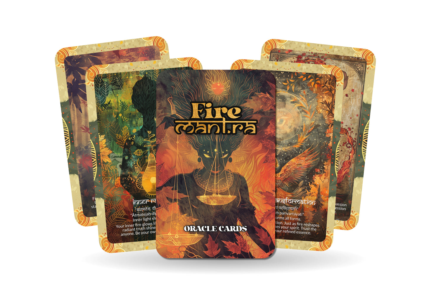 Fire Mantra – An Elemental Flame Oracle Deck – 22 Oracle Cards – Passion, Purification, and Power