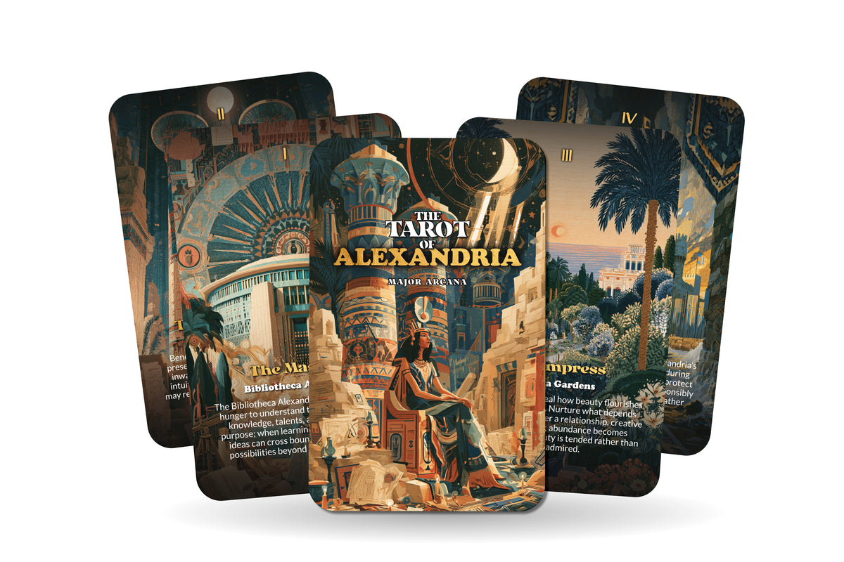 The Tarot of Alexandria – A Mediterranean Heritage Tarot Deck – 22 Tarot Cards – Ancient Wisdom by Egypt’s Sacred Sea