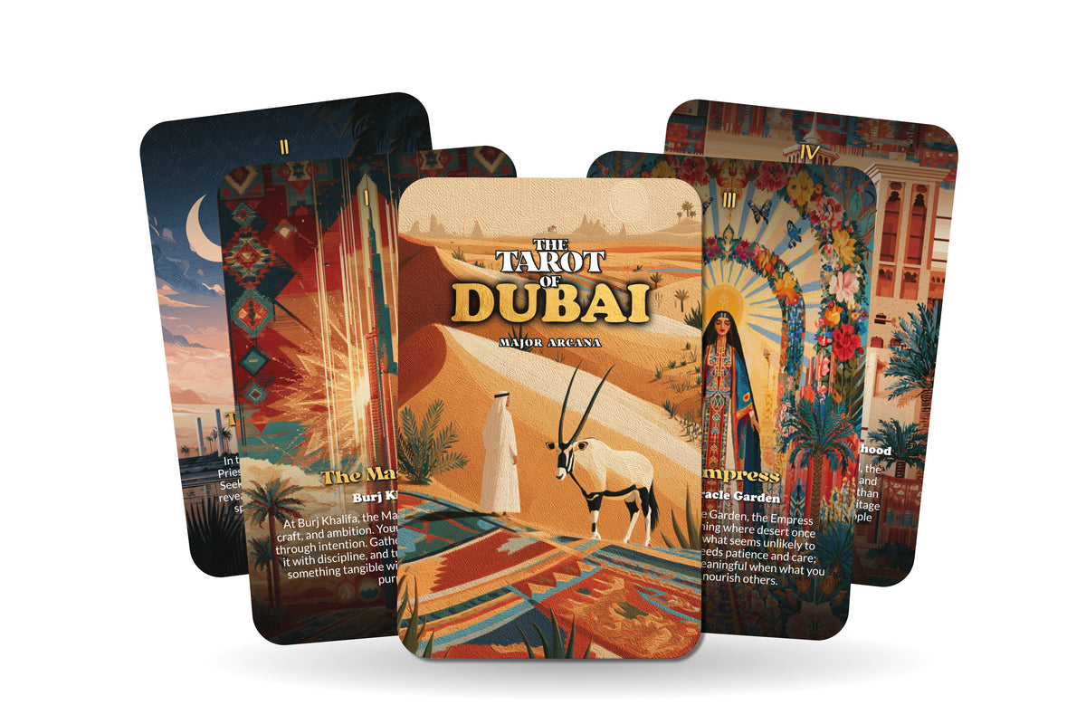 The Tarot of Dubai – A Desert Vision Tarot Deck – 22 Tarot Cards – From Ancient Sands to Modern Wonder