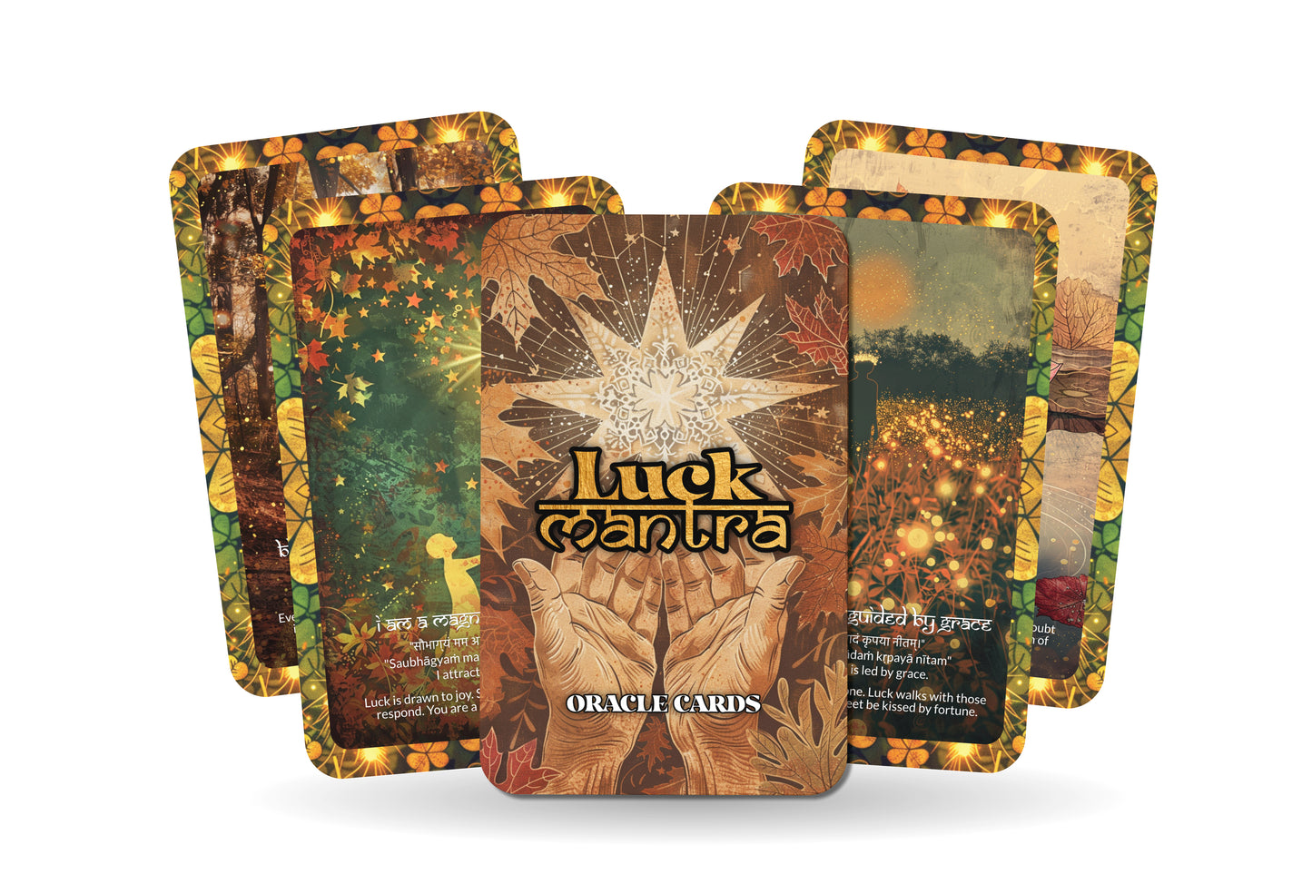 Luck Mantra – A Fortune Alignment Oracle Deck – 22 Oracle Cards – Synchronicities and Abundance