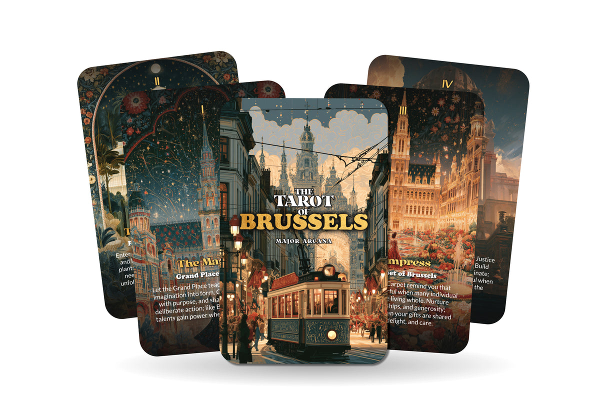 The Tarot of Brussels – A European Heritage Tarot Deck – 22 Tarot Cards – Gothic Splendor and Belgian Cultural Wisdom