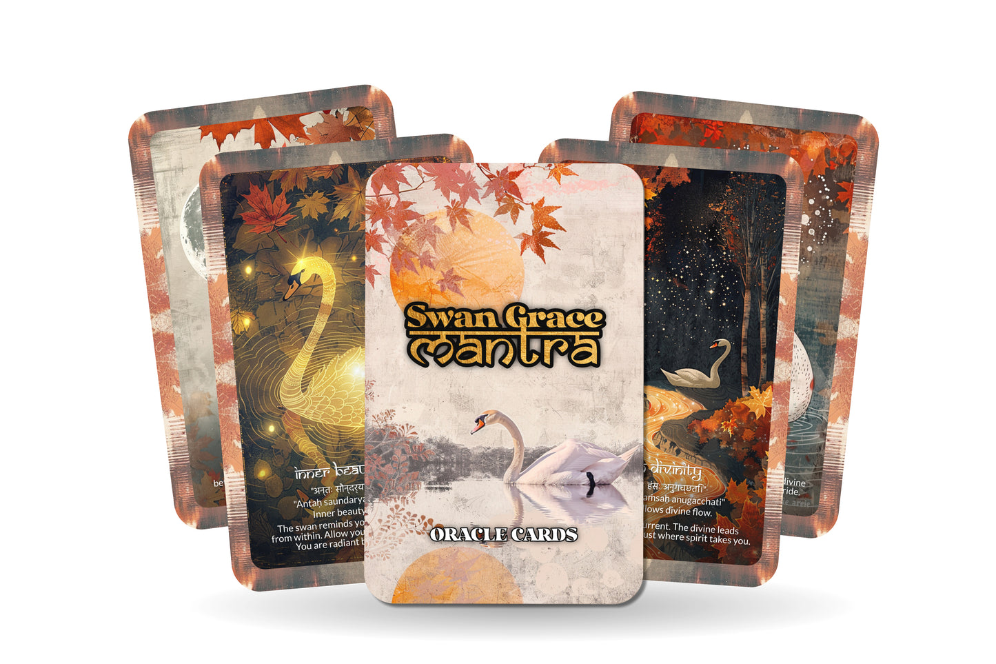 Swan Grace Mantra – A Beauty & Balance Oracle Deck – 22 Oracle Cards – Moving in Sacred Elegance
