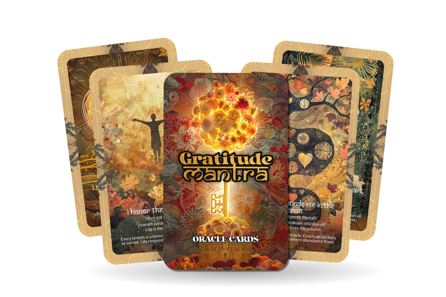Gratitude Mantra – A Heart Expansion Oracle Deck – 22 Oracle Cards – Blessings in Every Breath