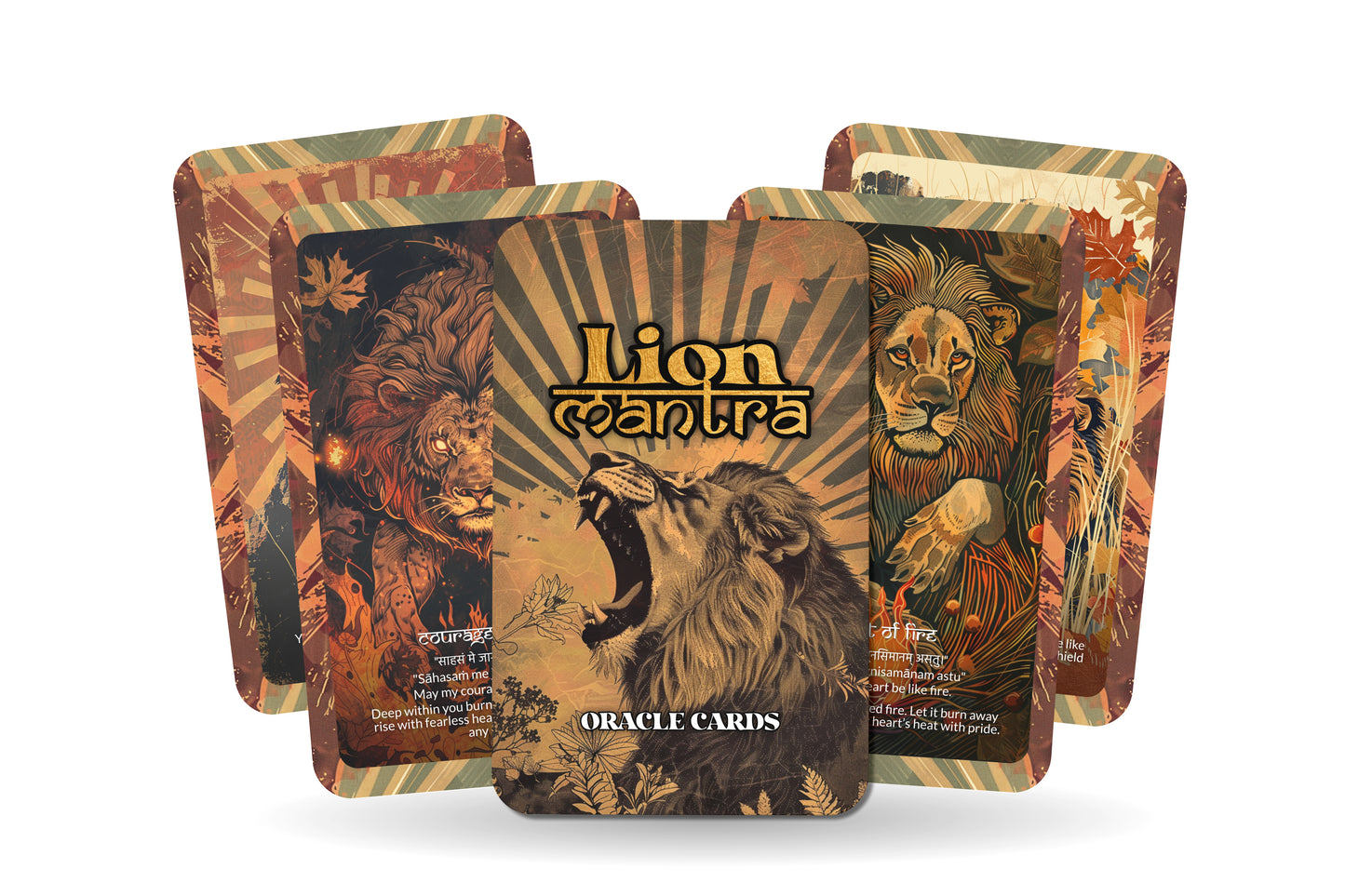 Lion Mantra – A Courage Oracle Deck – 22 Oracle Cards – Strength of the Heart Warrior