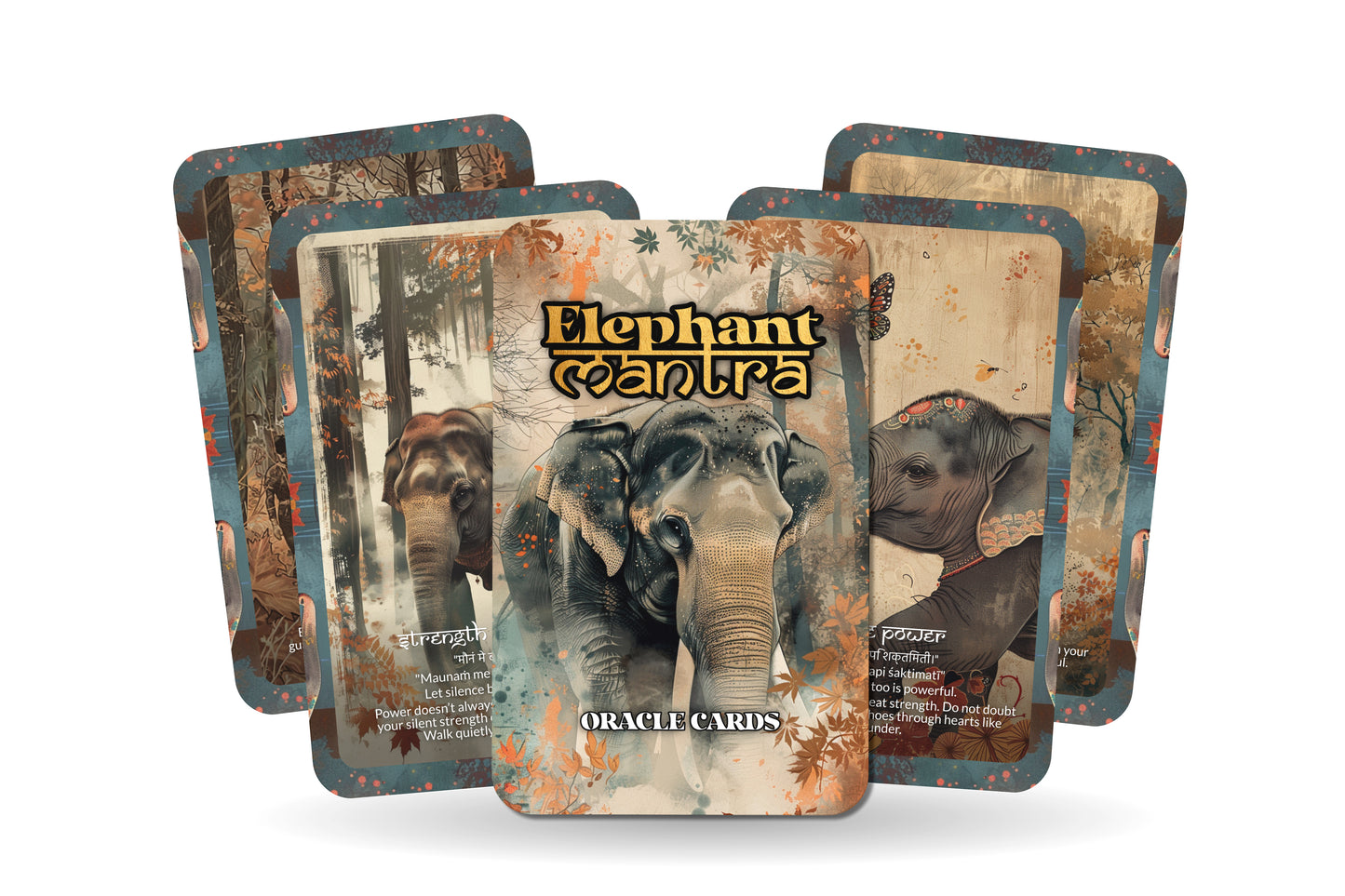 Elephant Mantra – A Wisdom Guardian Oracle Deck – 22 Oracle Cards – Strength, Memory, and Majesty