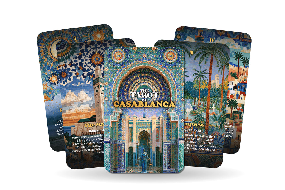 The Tarot of Casablanca – A Moroccan Heritage Tarot Deck – 22 Tarot Cards – Mysteries of the Atlantic and Ancient Medina