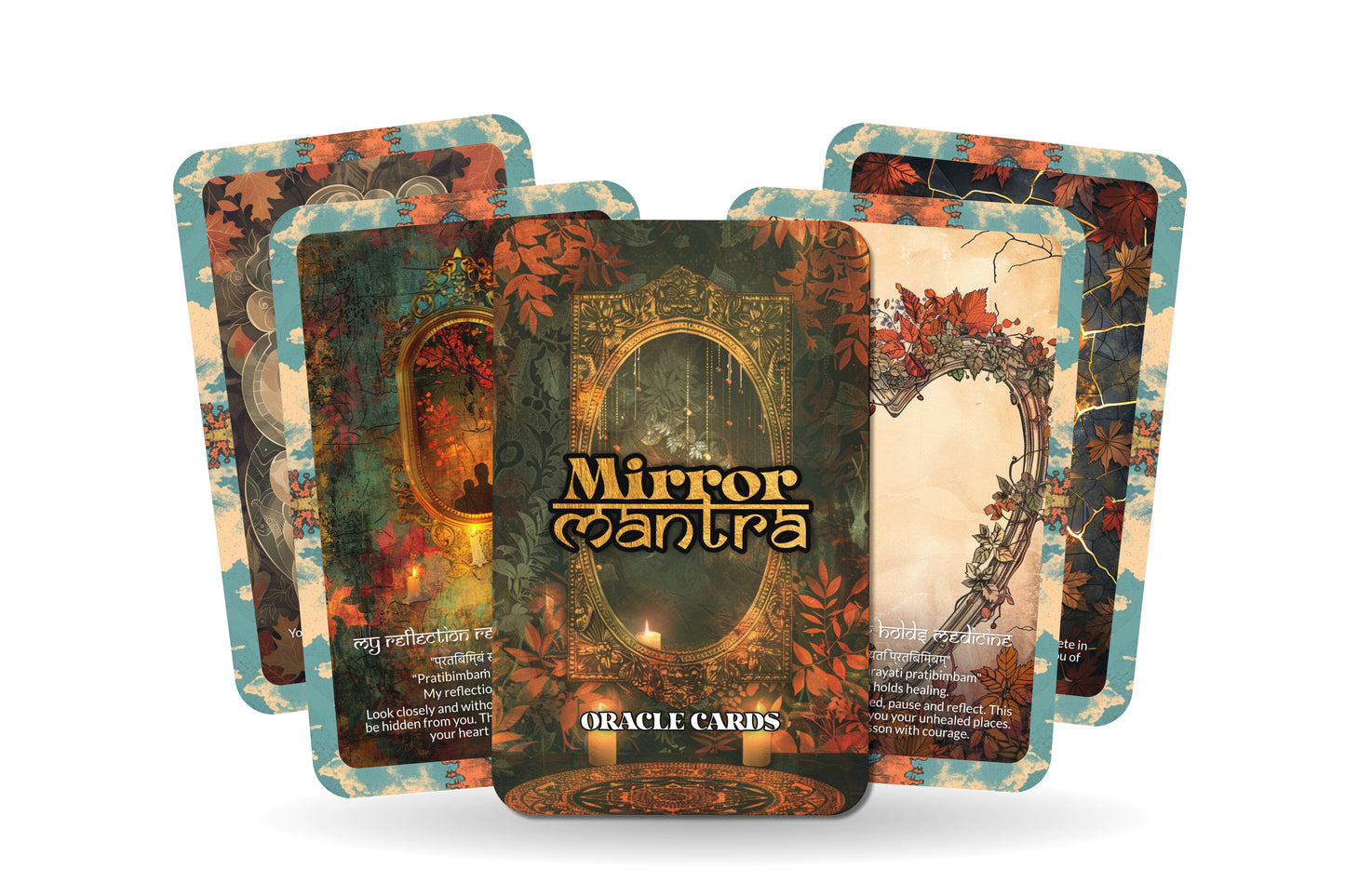Mirror Mantra – A Reflection Oracle Deck – 22 Oracle Cards – Seeing the Self in All Things