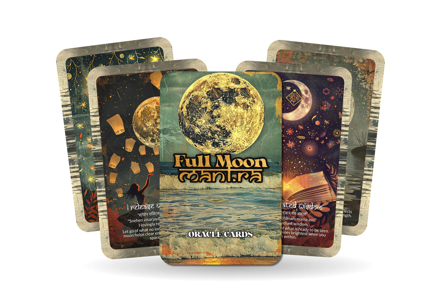 Full Moon Mantra – A Lunar Oracle Deck – 22 Oracle Cards – Illumination, Completion, and Release